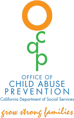 Office of Child Abuse Prevention, California Department of Social Services logo with slogan “grow strong families” below.