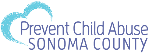 Graphic with text that reads “Prevent Child Abuse, Sonoma County”.